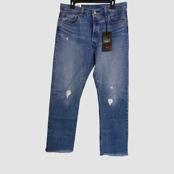 Levi’s Premium 501 Button Fly Jeans Womens W33 L30 Straight Leg 100% Cotton NWT - Picture 1 of 14